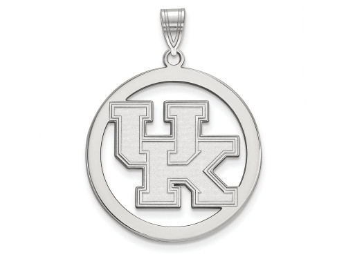 LogoArt Sterling Silver University Of Kentucky L Pendant Necklace in Circle