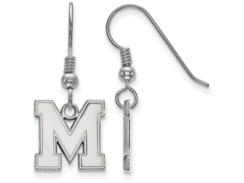 LogoArt Sterling Silver Univeristy Of Memphis Small Dangle Earrings Wire