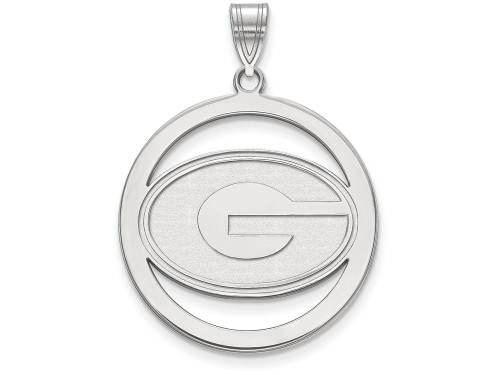LogoArt Sterling Silver University Of Georgia L Pendant Necklace in Circle