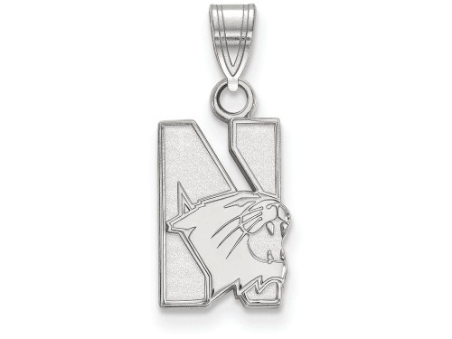 LogoArt Sterling Silver Northwestern University Small Pendant Necklace SS001NWUT