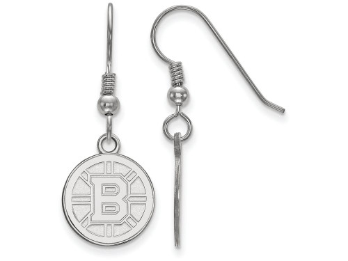 LogoArt Sterling Silver Boston Bruins Small Dangle Earrings Wire