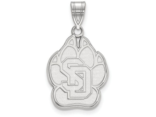LogoArt Sterling Silver University Of South Dakota Large Pendant Necklace SS002USDT