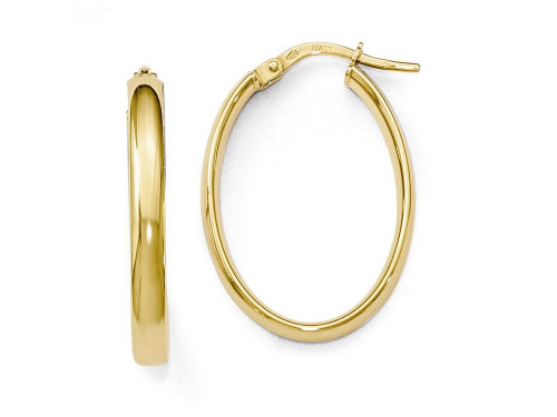 FJC Finejewelers 14k Yellow Gold Polished Oval Hoop Earrings LESLE1055A