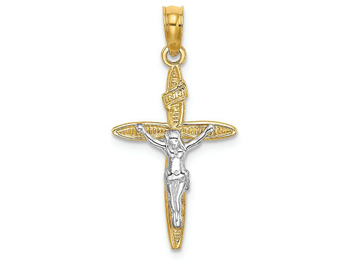 FJC Finejewelers 14k Two-tone Gold Crucifix Jesus Inri Charm K9140C