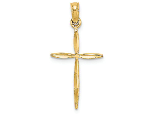 Finejewelers 14k Yellow Gold Bright Cut Stick Cross with Tapered Ends Charm