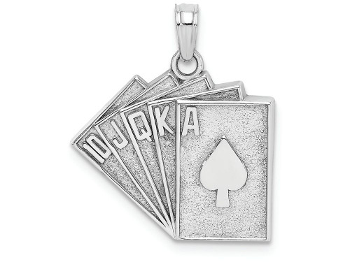 Finejewelers 14k White Gold White Playing Cards Royal Flush Charm