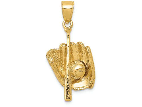 FJC Finejewelers 14k Yellow Gold Polished 3d Glovebatball Baseball Charm C2657A