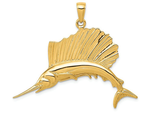 FJC Finejewelers 14k Yellow Gold Polished Sailfish Charm C2582A