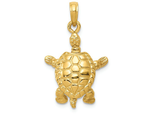FJC Finejewelers 14k Yellow Gold Solid Polished 3d Moveable Turtle Charm C2544A