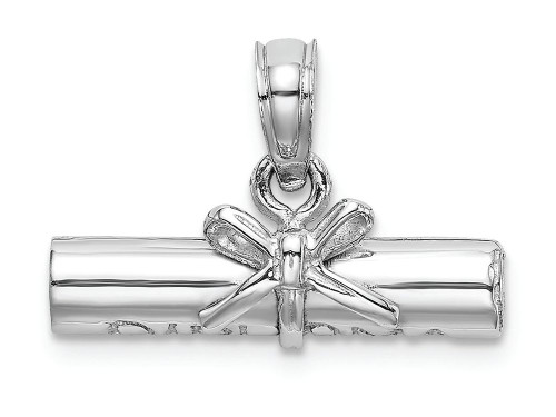 Finejewelers 14k White Gold White 3d Diploma Rolled Up Graduation Charm