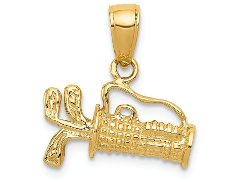 FJC Finejewelers 14k Yellow Gold Solid Polished 3d Golf Bag with Clubs Charm C2616A