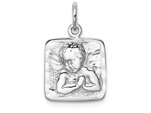 FJC Finejewelers 14k White Gold Satin Bright Cut Angel Charm WCH48B