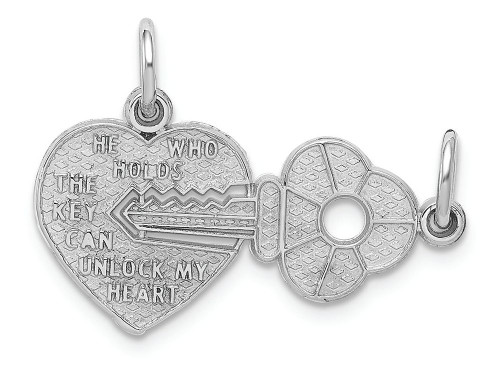 FJC Finejewelers 14k White Gold Key Heart Break-apart Charm WCH2B