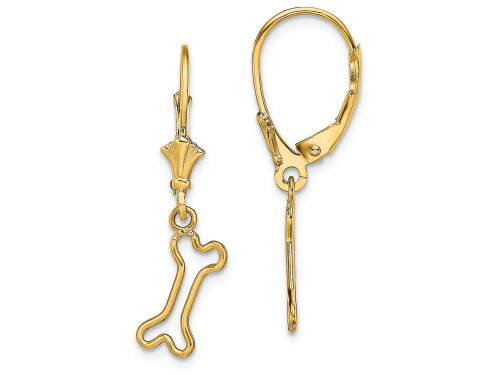 FJC Finejewelers 14k Yellow Gold Mini Dog Bone Leverback Earringscut-out TF1782A