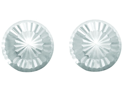 Finejewelers 14 Kt White Gold 6.0mm Bright Cut Stud Earring 471900B