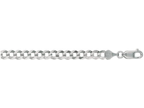 Finejewelers 14 Kt White Gold 20 Inch 5.7mm Bright Cut Comfort Curb Chain with Lobster Clasp 475250B