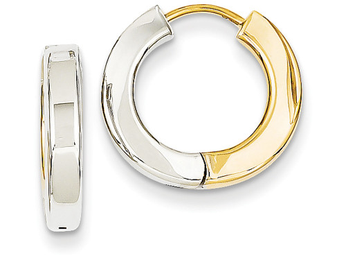 FJC Finejewelers 14k Two-tone Gold Polished Hollow Hinged Hoop Earrings TL571C