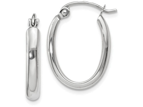 FJC Finejewelers 14k White Gold Polished 2.75mm Oval Tube Hoop Earrings TF113B