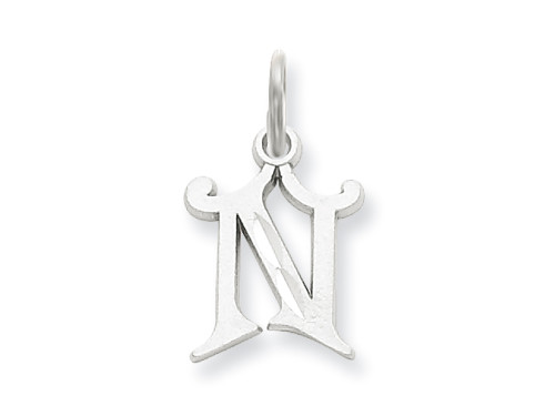 FJC Finejewelers 14k White Gold Bright-cut Initial N Charm WCH139NB