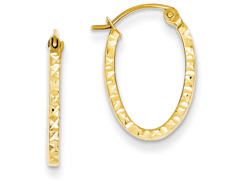 FJC Finejewelers 14k Yellow Gold Bright Cut Oval Hollow Hoop Earrings TL652A