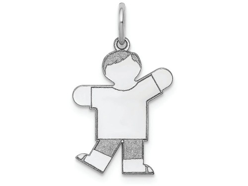 FJC Finejewelers 14k White Gold Kid Boy One Arm Up Charm 15 x 25mm XK1112WB