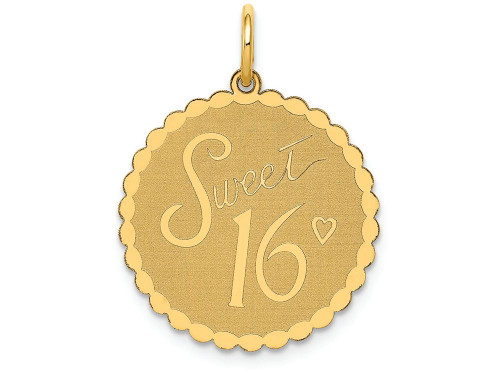 FJC Finejewelers 14k Yellow Gold Sweet 16 Charm 18 x 25mm XAC751A