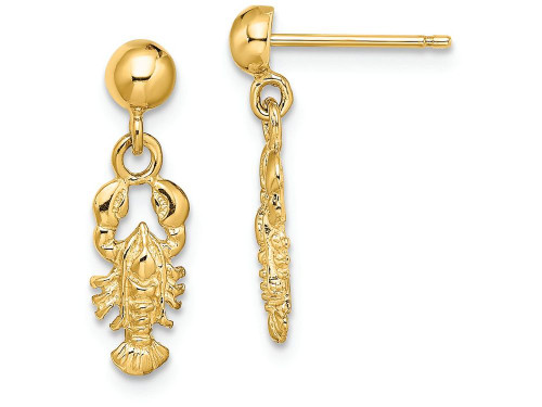 FJC Finejewelers 14k Yellow Gold Lobster Dangle Earrings with Ball Post TE794A