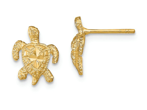 FJC Finejewelers 14k Yellow Gold Polished Bright Cut Sea Turtle Post Earrings TC995A
