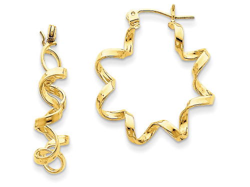 Finejewelers 14k Yellow Gold Fancy Spiral Hoop Earrings