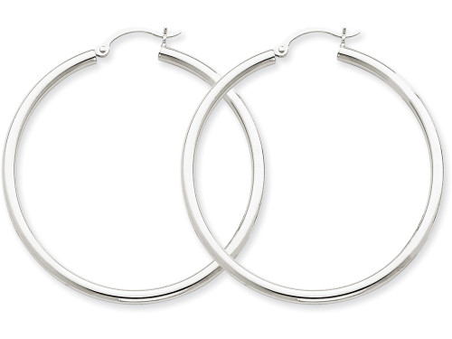 FJC Finejewelers 14k White Gold 2.5mm Round Hoop Earrings T845B