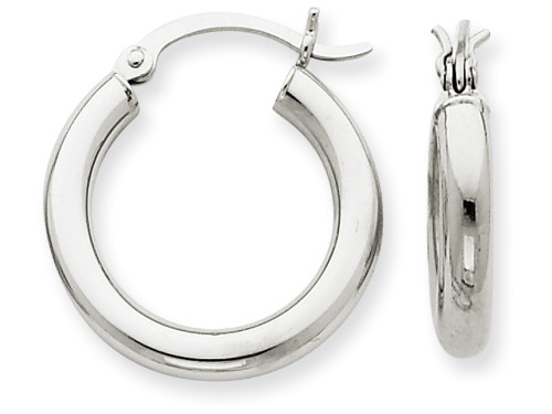 FJC Finejewelers 14k White Gold 3mm Hoop Earrings T1125B