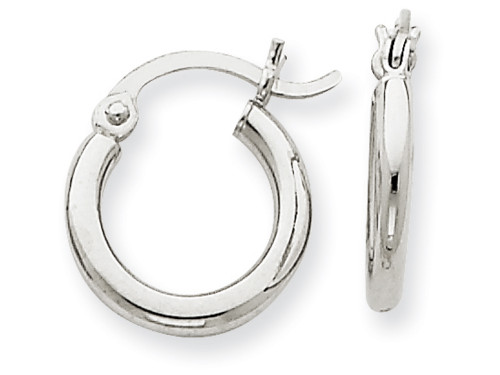 FJC Finejewelers 14k White Gold 2mm Round Hoop Earrings T830B