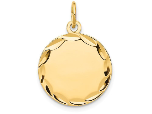 FJC Finejewelers 14k Yellow Gold Etched .013 Gauge Engravable Round Disc Charm XM15413A