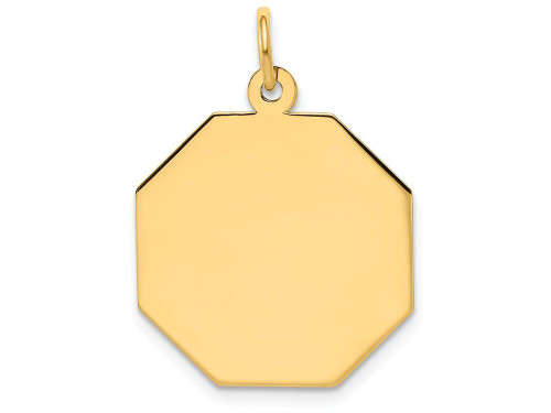 FJC Finejewelers 14k Yellow Gold Plain .009 Gauge Engravable Octagonal Disc Charm 19 x 25mm XM18109A