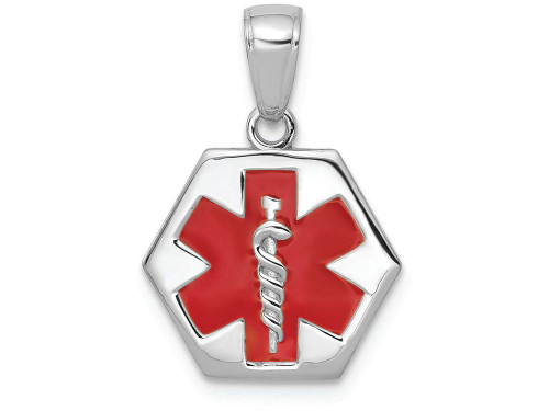 Finejewelers 14k White Gold Enameled Medical Disk Charm