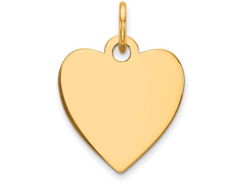 FJC Finejewelers 14k Yellow Gold Plain .035 Gauge Engravable Heart Disc Charm XM19535A