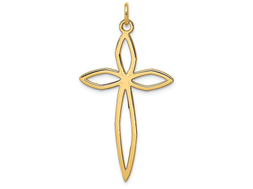 FJC Finejewelers 14k Yellow Gold Laser Designed Cross Charm 22 x 39mm XR1039A