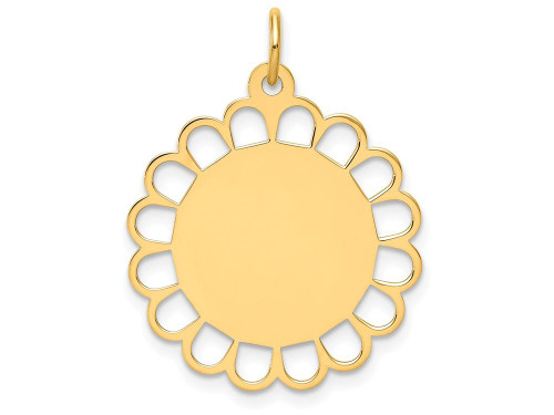 Finejewelers 14k Yellow Gold Plain .011 Gauge Engravable Flower Disc Charm