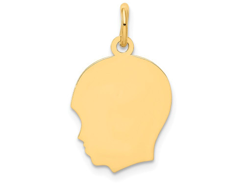 FJC Finejewelers 14k Yellow Gold Plain Medium .011 Gauge Facing Left Engravable Boy Head Charm 13 x 22mm XM11011A