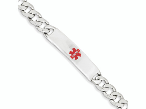 FJC Finejewelers Sterling Silver Polished Medical Curb Link Id Bracelet XSM172T