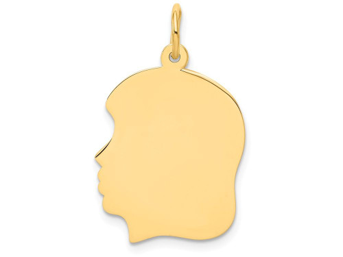 FJC Finejewelers 14k Yellow Gold Plain Medium .013 Gauge Facing Left Engravable Girl Head Charm 17 x 27mm XM11513A