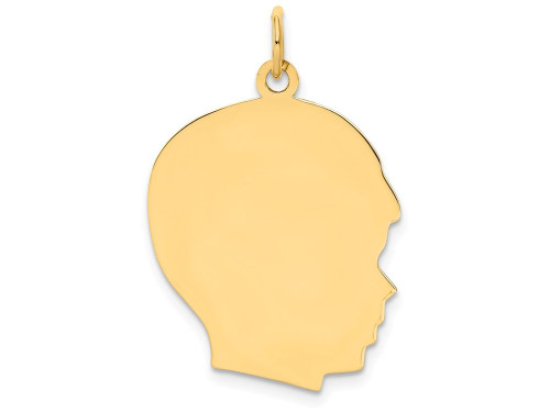 FJC Finejewelers 14k Yellow Gold Plain Large .009 Gauge Facing Right Engravable Boy Head Charm XM11609A