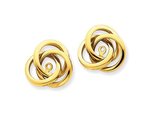 FJC Finejewelers Polished Love Knot Earrings Jackets (4mm Opening) in 14 kt Yellow Gold Z385JA