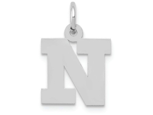 FJC Finejewelers 14k White Gold Small Block Initial N Charm YC665NB