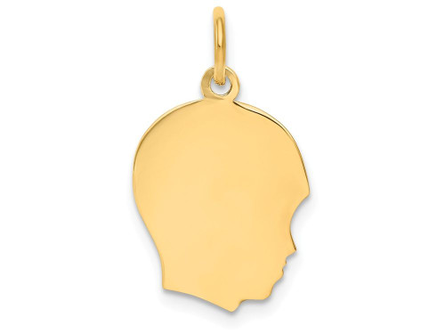 FJC Finejewelers 14k Yellow Gold Plain Medium .013 Gauge Facing Right Engravable Boy Head Charm XM10813A