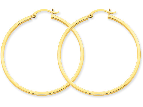 FJC Finejewelers 14k Yellow Gold 2mm Square Tube Hoop Earrings T1072A
