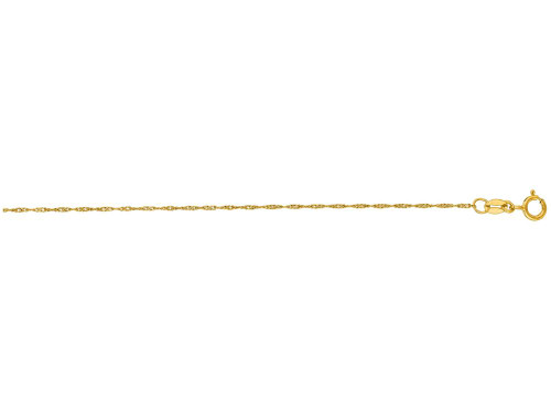 Finejewelers 14 Kt Yellow Gold 16 Inch 0.8mm Bright Cut Singapore Chain Necklace with Spring Ring Clasp 471721A