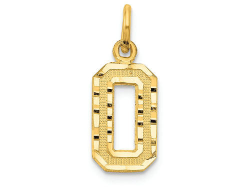 Finejewelers 14k Yellow Gold Casted Small Bright Cut Number 0 Charm