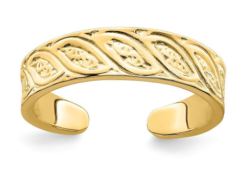 Finejewelers 14k Yellow Gold Adjustable Leaf Design Toe Ring