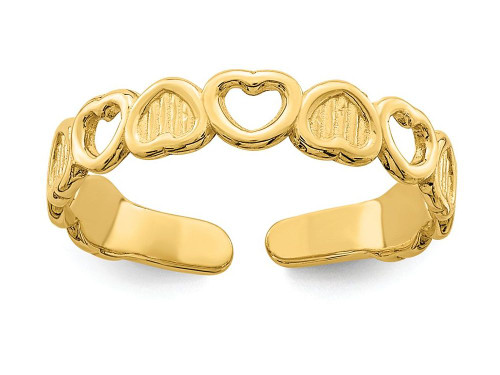 FJC Finejewelers 14k Yellow Gold Polished Adjustable Heart Patterned Toe-Ring R798A